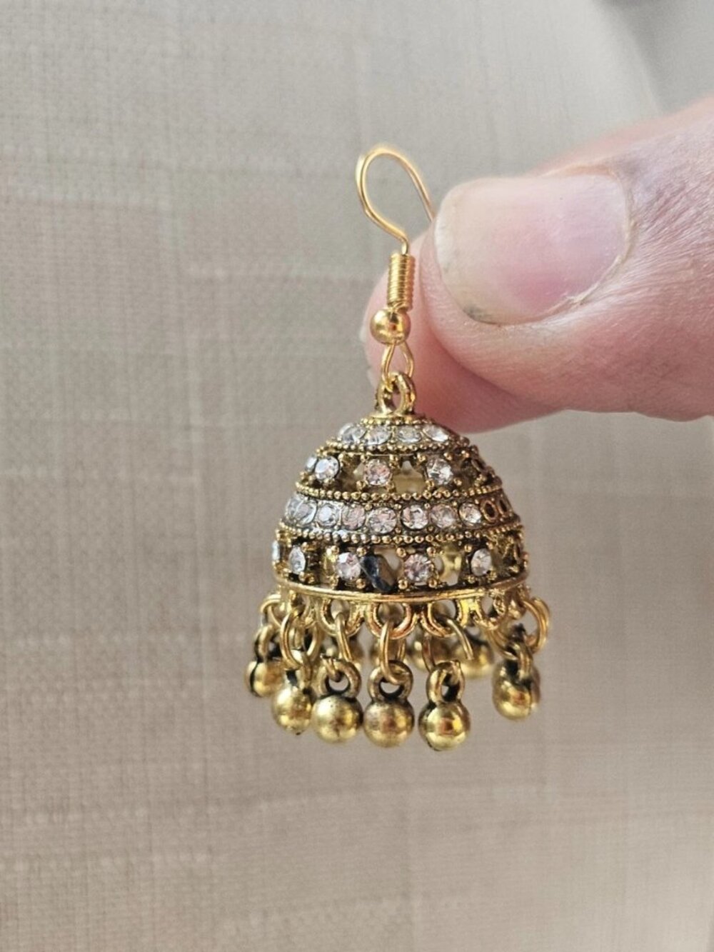 Women Earrings Gold Tone Fashion Jewelry Chandelier Jhumka Earrrings New defect - Picture 7 of 12